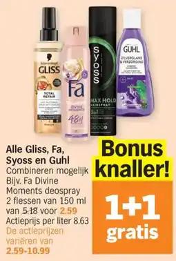 Albert Heijn Fa Divine Moments deospray aanbieding
