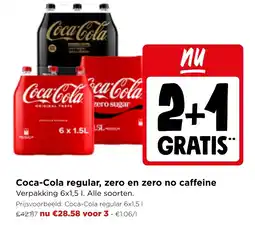 Jumbo Coca-Cola regular, zero en zero no caffeine aanbieding