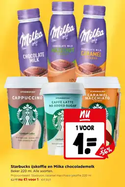 Jumbo Starbucks ijskoffie en Milka chocolademelk aanbieding