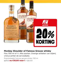 Jumbo Monkey Shoulder of Famous Grouse whisky aanbieding