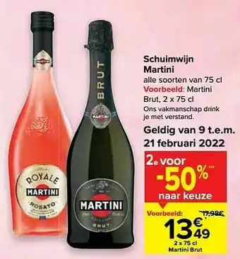 Carrefour Schuimwijn martini brut aanbieding