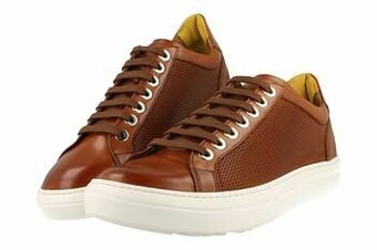 Berca Shoes Cnudde - Luxurious Handmade Shoes Italy Veterschoen Heren Volledig Leder - Cognac aanbieding