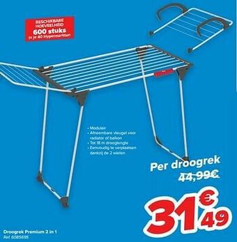 Carrefour Droogrek premium 2 in 1 aanbieding