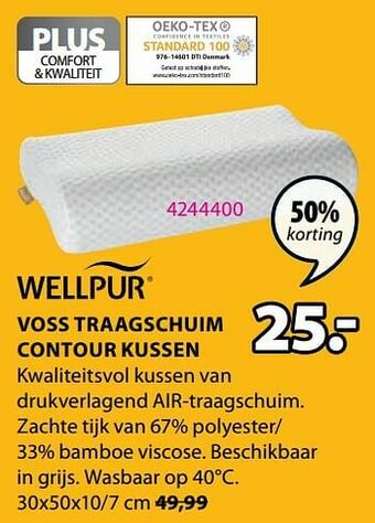 Jysk Voss traagschuim contour kussen aanbieding