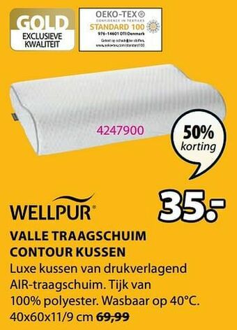 Jysk Valle traagschuim contour kussen aanbieding