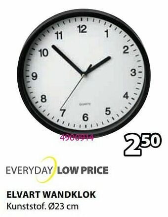 Jysk Elvart wandklok aanbieding