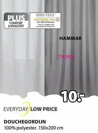 Jysk Douchegordijn hammar aanbieding