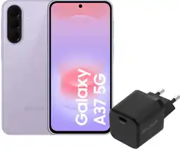 Coolblue Samsung Galaxy A37 256GB Roze 5G + BlueBuilt Oplader met Usb C Poort 45W Zwart aanbieding