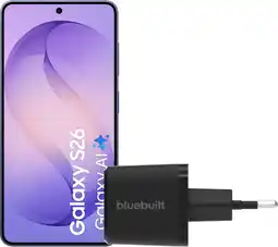 Coolblue Samsung Galaxy S26 256GB Donkerblauw 5G + BlueBuilt Oplader 45 Watt Zwart aanbieding