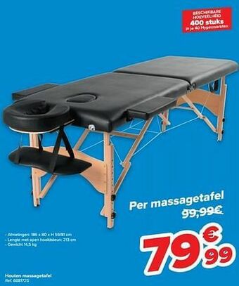 Carrefour Houten massagetafel aanbieding