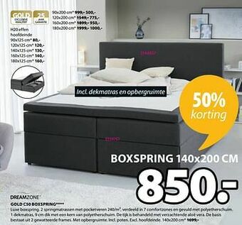 Jysk Gold c50 boxspring aanbieding