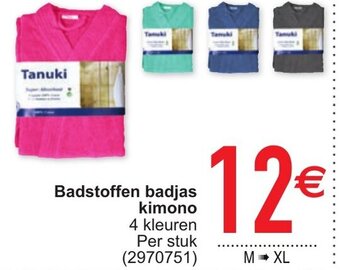 Cora Badstoffen badjas kimono aanbieding