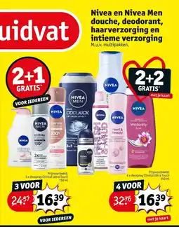 Kruidvat Nivea en Nivea Men douche, deodorant, haarverzorging en intieme verzorging aanbieding