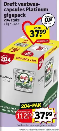 Kruidvat Dreft vaatwas-capsules Platinum aanbieding