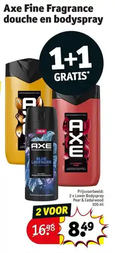 Kruidvat Axe Fine Fragrance douche en bodyspray aanbieding