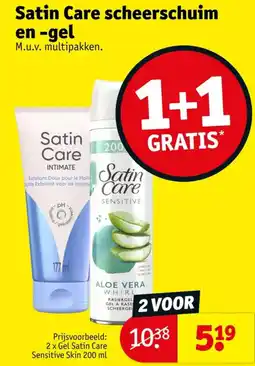 Kruidvat Satin Care scheerschuim en -gel aanbieding