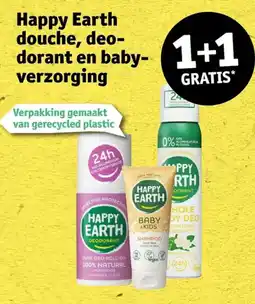 Kruidvat Happy Earth Douche, Deodorant en Babyverzorging aanbieding