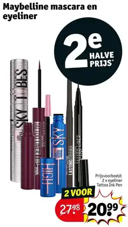 Kruidvat Maybelline mascara en eyeliner aanbieding