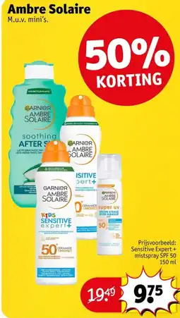 Kruidvat Garnier ambre solaire sensitive expert+ aanbieding