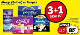 Kruidvat Always (Dailies) en Tampax aanbieding
