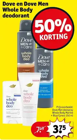 Kruidvat Dove en Dove Men whole body deodorant aanbieding