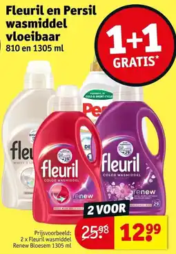 Kruidvat Fleuril en Persil wasmiddel vloeibaar aanbieding