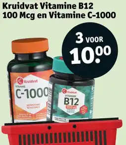 Kruidvat Kruidvat Vitamine B12 100 Mcg en Vitamine C-1000 aanbieding