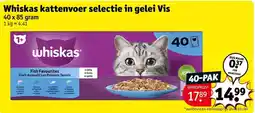 Kruidvat Whiskas kattenvoer selectie in geleï vis aanbieding