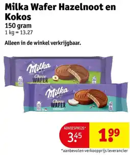 Kruidvat Milka wafer hazelnoot en kokos aanbieding