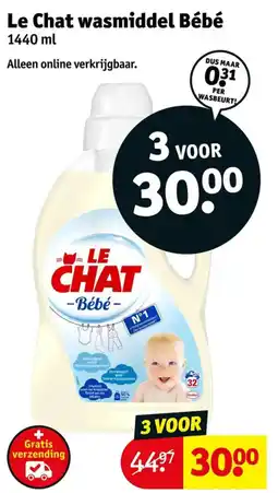 Kruidvat Le Chat wasmiddel Bébé aanbieding