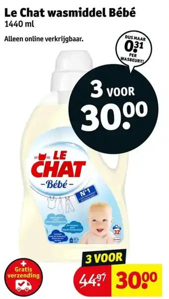 Kruidvat Le Chat wasmiddel Bébé aanbieding