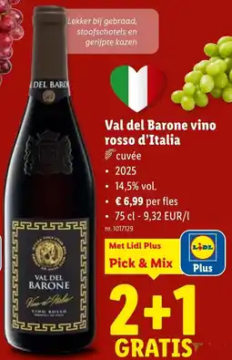 Lidl Val del Barone Vino Rosso D'Italia aanbieding