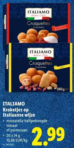 Lidl Italiamo Kroketjes op Italiaanse Wijze aanbieding