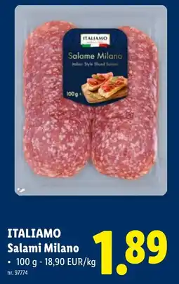 Lidl Italiamo Salami Milano aanbieding