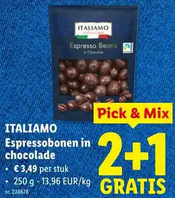 Lidl Italiamo Espressobonen in Chocolade aanbieding