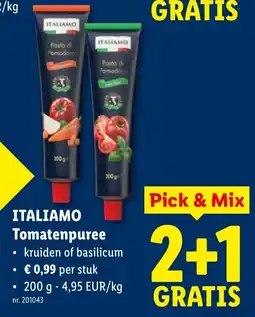 Lidl Italiamo Tomatenpuree aanbieding