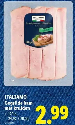Lidl Italiamo Gegrilde ham met kruiden aanbieding