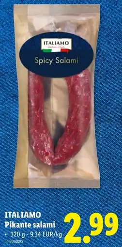 Lidl Italiamo Pikante Salami aanbieding