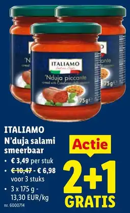 Lidl Italiamo N'duja Salami Smeerbaar aanbieding