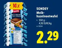 Lidl Sondey melk hazelnootwafel aanbieding