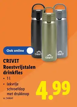 Lidl Crivit roestvrijstalen drinkfles aanbieding
