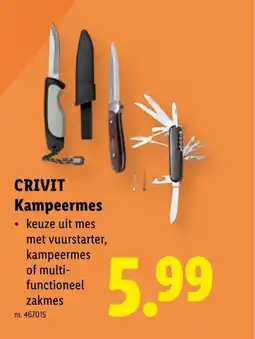 Lidl Crivit kampeermes aanbieding