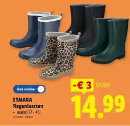 Lidl Esmara regenlaarzen aanbieding
