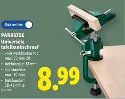 Lidl Parkside universele tafelbankschroef aanbieding