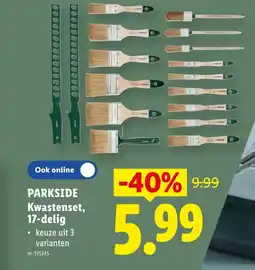 Lidl Parkside kwastenset aanbieding