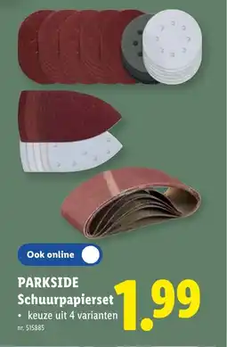 Lidl Parkside schuurpapierset aanbieding