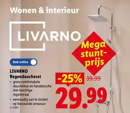 Lidl Livarno regendoucheset aanbieding