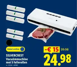 Lidl Silvercrest vacuümmachine met 5 folierollen aanbieding