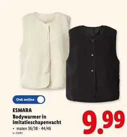 Lidl Esmara bodywarmer in imitatieschapenvacht aanbieding