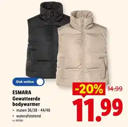 Lidl Esmara gewatteerde bodywarmer aanbieding